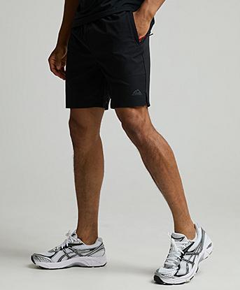 Alpyrex Carabiner Running Short in Black / Engine Blaze
