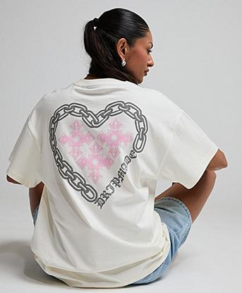 Dripmade Womens Chainz T-Shirt in Cloud White