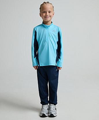 Alpyrex Nursery Vertex Poly Quarter Zip Suit in Ocean Pop / Naval Ink