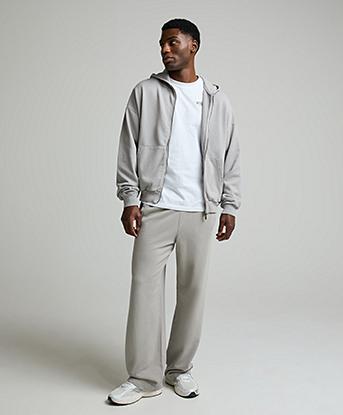 Celebre Washed Open Hem Jogger in Muted Grey