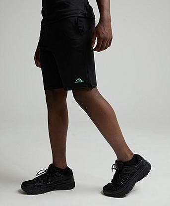 Alpyrex Junior Carabiner Poly Running Short in Black / Gemstone / Halo
