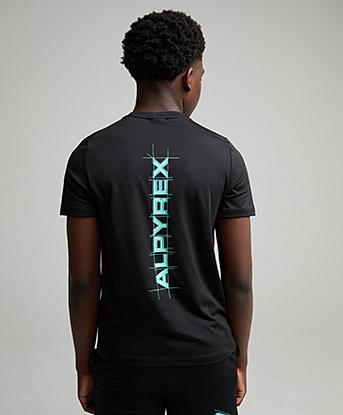 Alpyrex Junior Carabiner Poly T-Shirt in Black / Gemstone / Halo