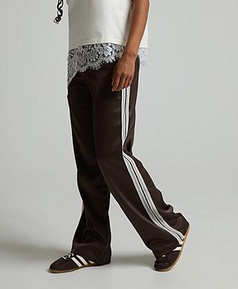 Forena Womens Nixie Satin Pant in Cocoa Ember