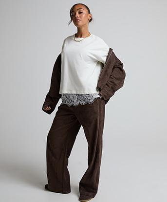 Forena Womens Nova Suede Pant in Cocoa Ember