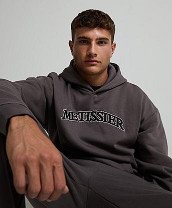 Metissier Sancrre Overhead Hoodie in Charcoal Smoke