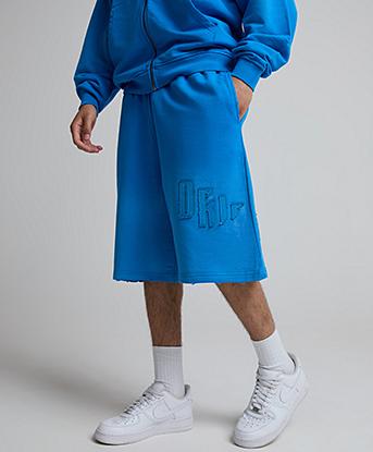 Dripmade Selfmade Applique 2.0 Baggy Fit Short in Empire Blue