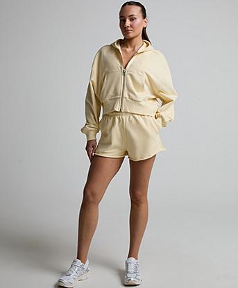 Myprotein Womens Lightweight Loopback Full Zip Hoodie in Butter Yellow