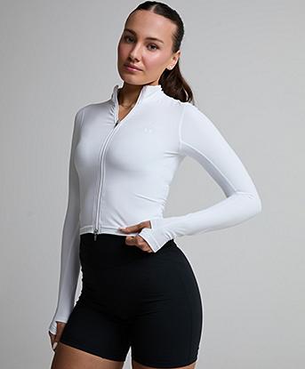 Myprotein Womens Tempo Crop Jacket in White