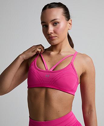 Myprotein Womens Hybrid Seamless Strappy Sports Bra in Candy Pink