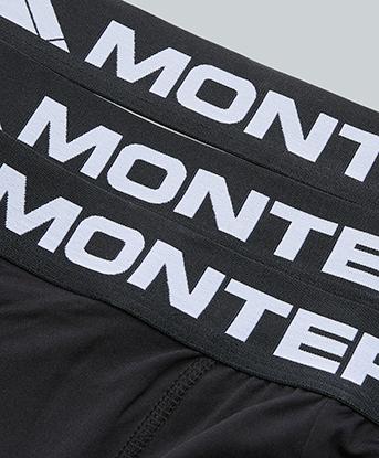 Monterrain 3 Pack Performance Boxer in Black / Optic White / Salted Fog