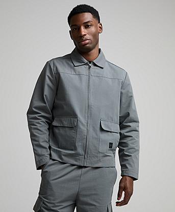 Closure London Icon Badge Overshirt in Slate Grey