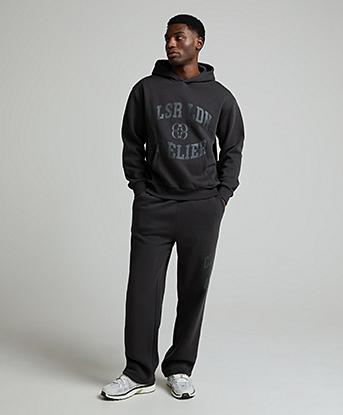 Closure London Burn Out Logo Suit in Off Black