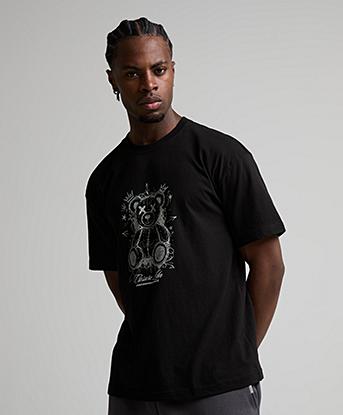 Closure London Sketch Graffiti Teddy T-Shirt in Black