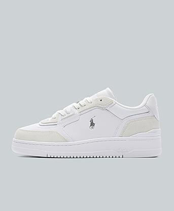 Polo Ralph Lauren Open Masters Trainer in White / Silver / White