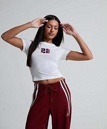 Jordan  Womens Flight 23 GFX T-Shirt  in White / Black