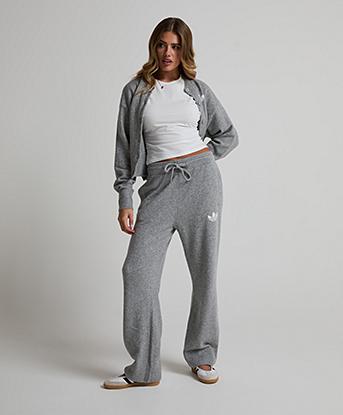 adidas Originals Womens Essential Knit Pant in Medium Grey Heather