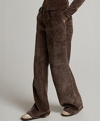 adidas Originals Womens Chenille Wide Leg Pant in Earth Strata