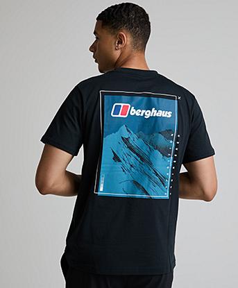 Berghaus GPS Summit Short Sleeve T-Shirt in Jet Black / Genetic Blue