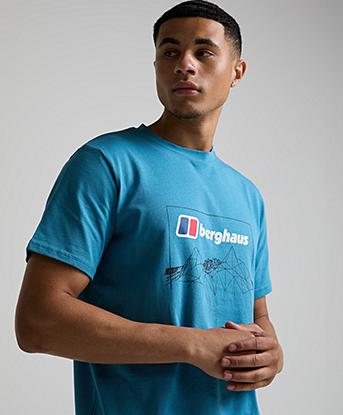 Berghaus Polygon Logo Short Sleeve T-Shirt in Genetic Blue