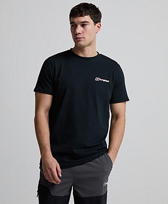 Berghaus Orbital Fade Short Sleeved T-Shirt in  Jet Black / Cargo Grey / White