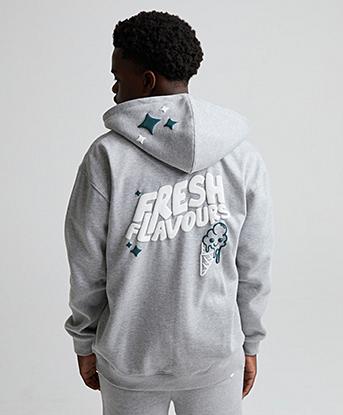 Fresh Couture Junior Fresh Flavours Full Zip Hoodie in Grey Marl