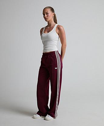 adidas Originals Womens Adicolor Classic Firebird Loose Track Pant in Maroon / Off White
