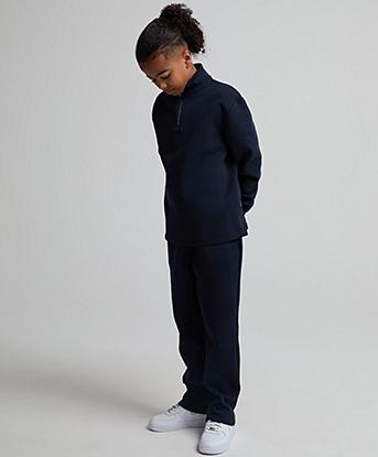 Closure London Junior Interlock Quarter Zipped Jogger Tracksuit in Navy