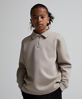 Closure London Junior Interlock Zipped Polo in Fossil