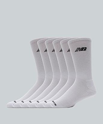 New Balance 6 Pack Everyday Crew Sock in White