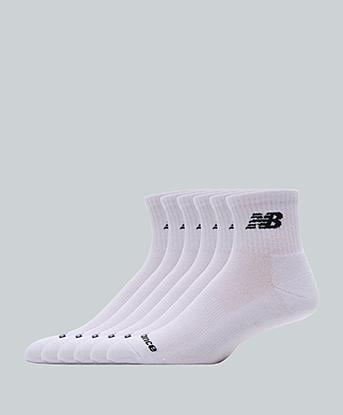 New Balance 6 Pack Everyday Ankle Sock in White
