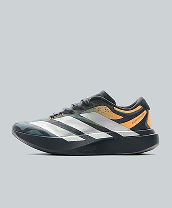 adidas Adizero Evo SL EXO Trainer in Black / Metallic Silver / Lucid Tangerine GERINE