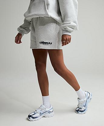 Dès Vu Womens Star Short in Grey Marl / Navy