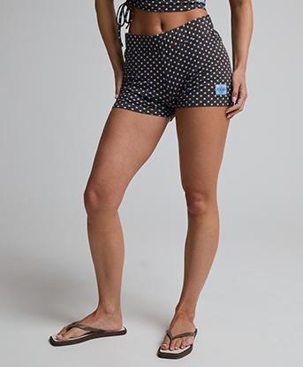 Forena Womens Dotty Mini Short in Cocoa Ember / Summer Sky