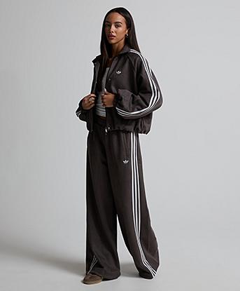 adidas Originals Womens Adilenium Faux Suede Track Pant in Aurora Coffee