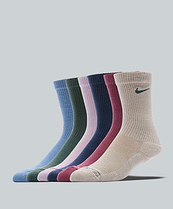 Nike 6 Pack Everyday Elevated Crew Sock in Multi Colour
