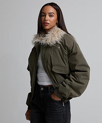 Dripmade Womens Hype Bomber Jacket in Jetstone