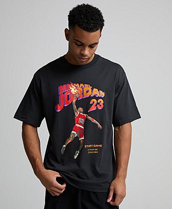 Jordan Brooklyn NC Game Graphic T-Shirt in Off Noir