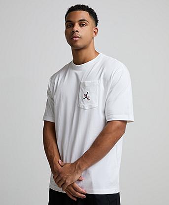 Jordan Pocket Short Sleeve Crew Neck T-Shirt in White / Black