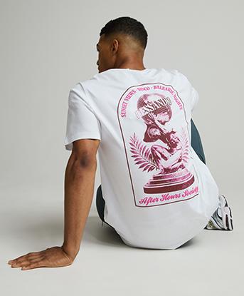 Alessandro Zavetti After Hours Society T-Shirt in Optic White / Burgundy