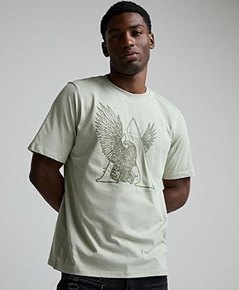 Alessandro Zavetti Aquila Keyline T-Shirt in Silver Thyme
