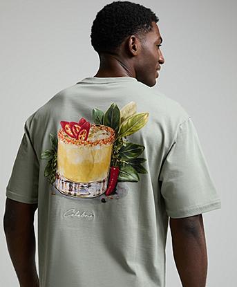 Celebre Spicy Margarita Graphic T-Shirt in Basil Smoke