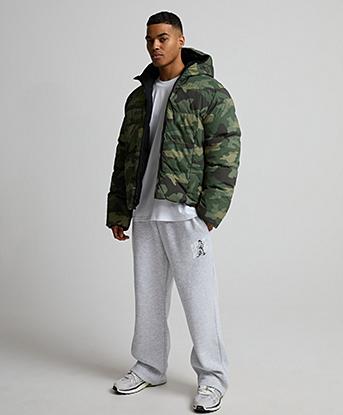 Epic Kid 2 in 1 Reversible Puffer Jacket in Green Camo / Black