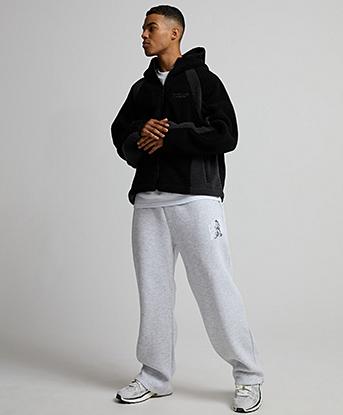 Epic Kid Borg Fleece Zip Through Hoodie in Black / Urban Charcoal