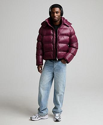 Celebre High Shine Puffer Jacket in Mulberry Mist