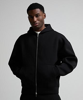 Celebre Neoprene 2.0 Full Zip Hoodie in Black