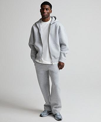 Celebre Neoprene 2.0 Full Zip Hoodie in Grey Marl