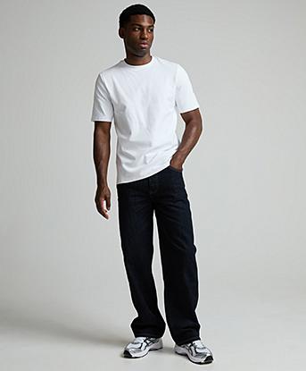 Celebre Straight Fit Denim Jean in Raw Indigo Blue