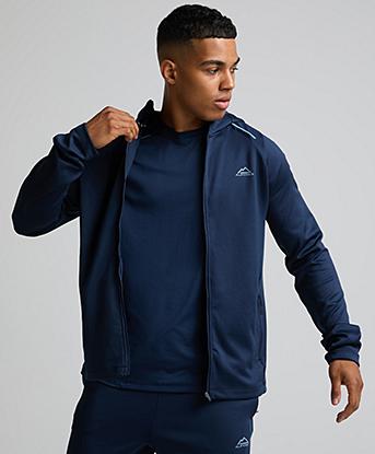 Alpyrex Altor Zip Through Hoodie in Naval Ink / Deep Eclipse / Mythic Teal