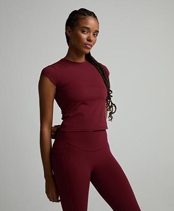 Forena Womens Smooth Like Butter Cap Sleeve T-Shirt in Chocolate Delight