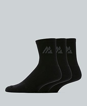 Montirex Kids 3 Pack Crew Sock in Black